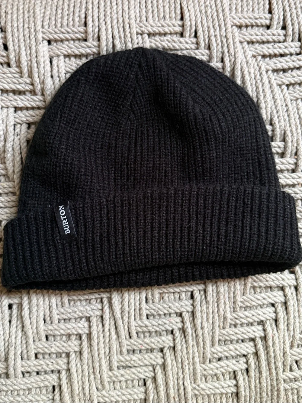 Burton Ribbed Knit Beanie Hat Bundle Black Teal Cuffed Stretch Winter Caps